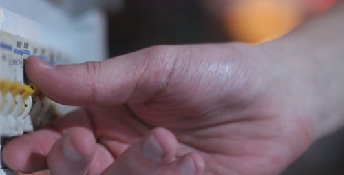 Close Up of Arm Switching Circuit Breaker