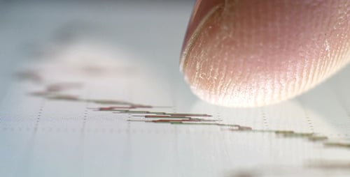 Finger Scrolling on Chart Touch Screen Close Up