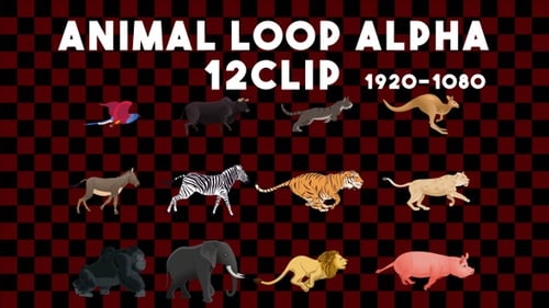 Animated Walking and Running Animals Loop Collection with Alpha Channel