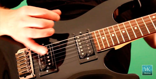 Playing Electro Guitar On Green Screen 1