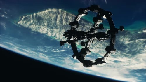 Space Station Above the Earth Elements of Image Furnished By NASA