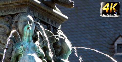 Fountain and Ancient Statue in Frankfurt 4