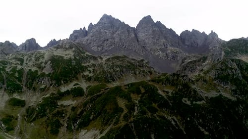 Aerial View of Rugged Mountain Wilderness