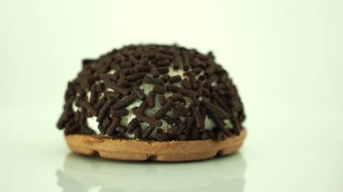 Sweet Treat with Chocolate Sprinkles on White Background