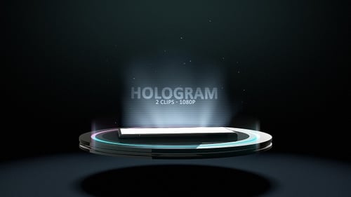 Futuristic Holographic Logo Reveal on a Rotating Platform