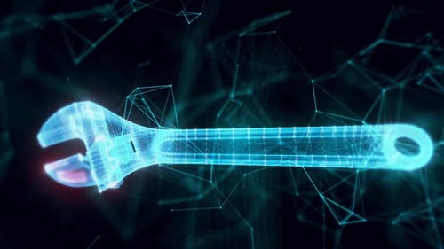 Adjustable Spanner Wrench Hologram Close Up Hd