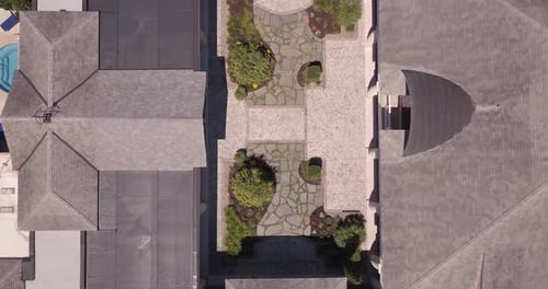 Aerial View of Intricate Courtyard Garden Design