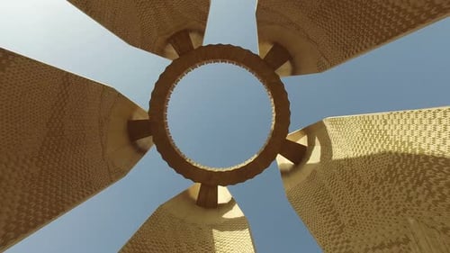 Detail of the Russian-Egyptian Friendship Monument in Aswan, Egypt.