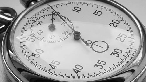 Vintage Stopwatch Counting Seconds in Black and White