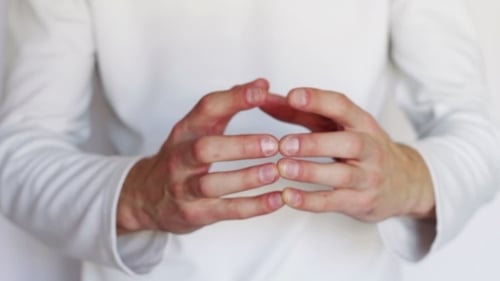 Hands Performing Finger Exercises Close Up