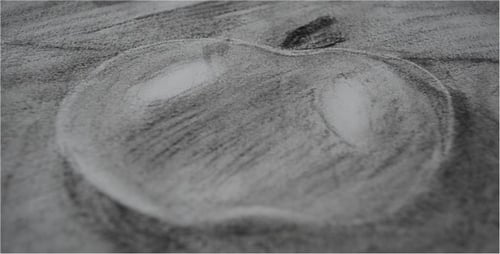 Detailed Pencil Sketch of an Apple Artwork