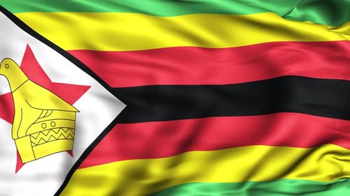 Realistic Waving Zimbabwe National Flag Loop