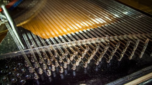 Process Of Old Piano Strings Dismantling