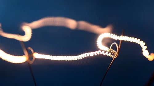 Abstract Light Patterns on a Dark Blue Background