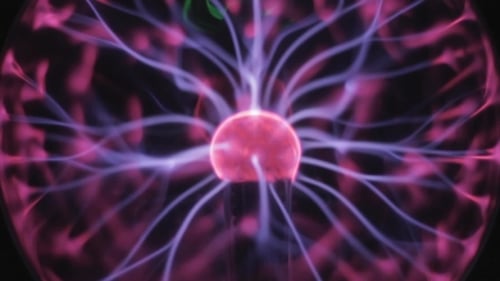 Electric Plasma Ball Lights in Abstract Motion