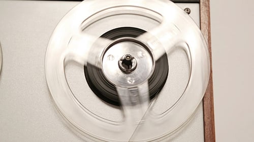 Vintage Reel-to-Reel Tape Recorder Spins