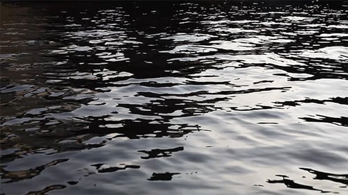 Rippling Water Reflects Light in the Darkness