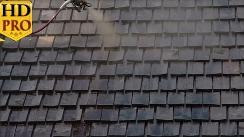 Cleaning of the Newly Installed Wooden Shingles