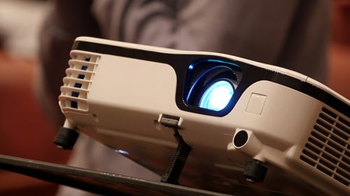 Close Up of a Bright Multimedia Projector