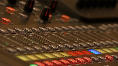 Audio Sound Mixing Board Close Up