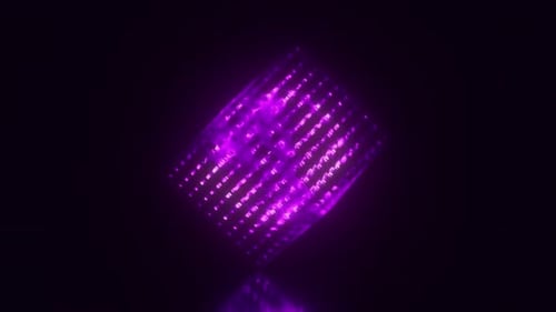 Cubo de vidrio y luces VJ loop