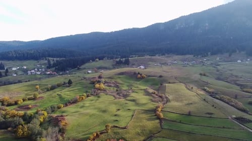 Village In Mountains Aerial