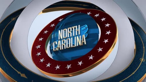 North Carolina United States of America State Map with Flag 4K