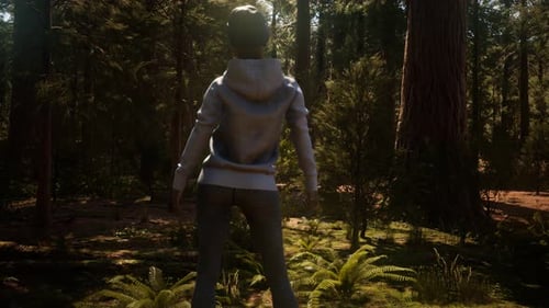 Woman in Yosimite National Park Near Sequoia