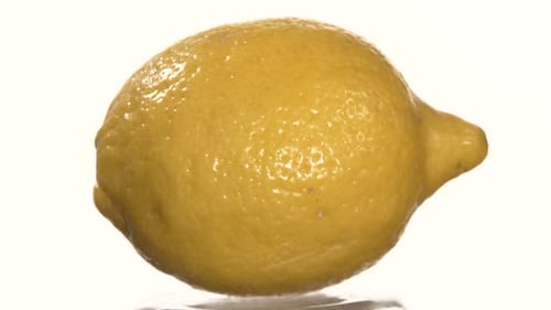 Ripe Lemon, on White, Rotation, Close Up