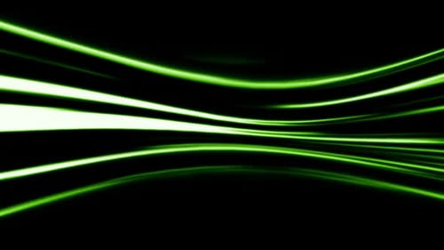 Abstract Green Line On Black Background