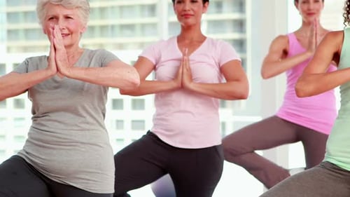 Women At A Yoga Class