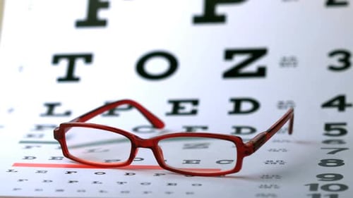 Prueba de caída de gafas en el ojo