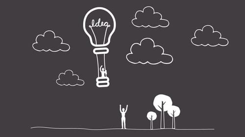 Animação de balão de ar quente de lâmpada