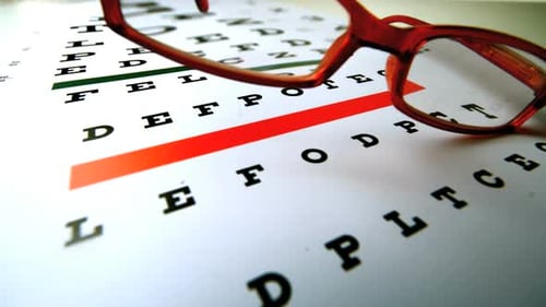 Eye Chart and Retro Style Glasses