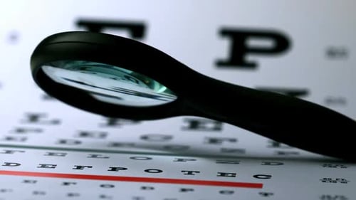 Snellen Chart with Magnifying Glass for Vision Testing