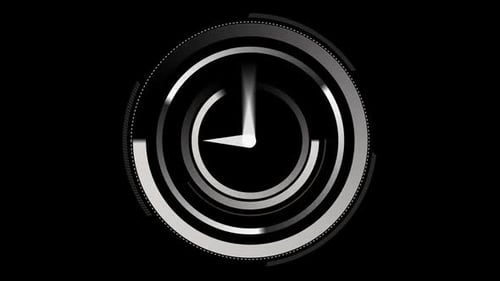 Futuristic HUD Clock Time Countdown Animation Loop