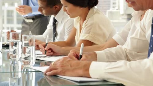 Professional Business Presentation in Bright Corporate Setting