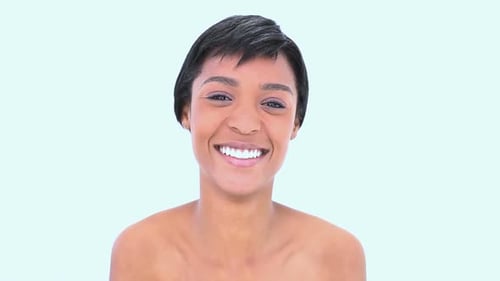 Smiling Woman Gives Okay Gesture Close Up