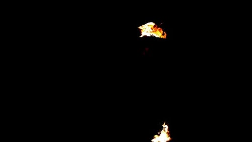 Abstract Flames Dance on Black Background