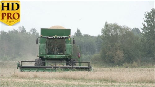 A Wheat Harvester Running on the Field