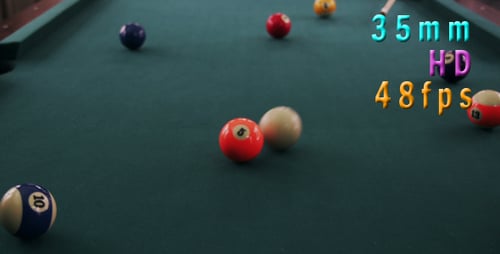 Billiards Game Cue Hitting Orange Ball 11