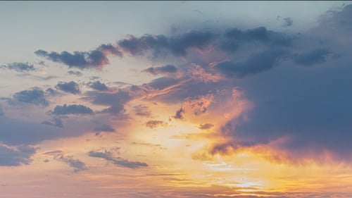 Beautiful Golden Clouds at Sunrise or Sunset