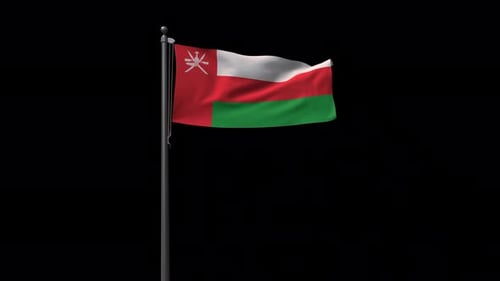 Realistic Waving Flag of Oman Animation