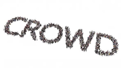 Kinetic Typography: People Forming Word Crowd Animation