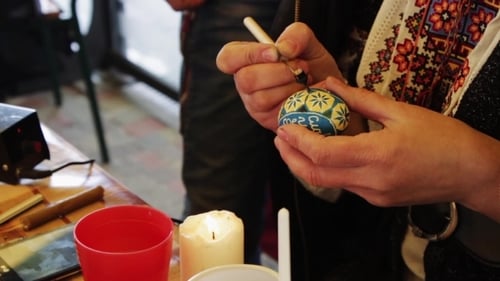 Man Paints The Easter Egg