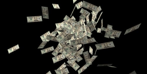 Animated Twenty Dollar Bills Falling Loop