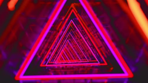 Futuristic Sci Fi Neon Light Tunnel