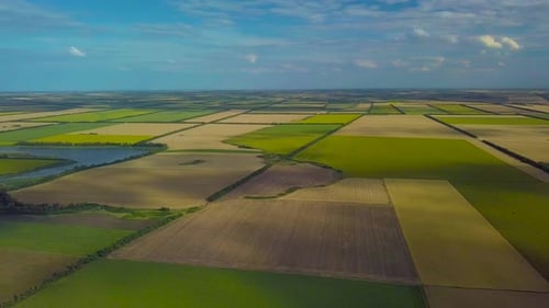 Aerial View of Beautiful Rural Farmland Landscape