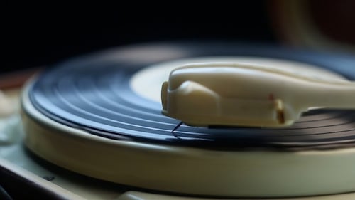 Old Vinyl Record Close up