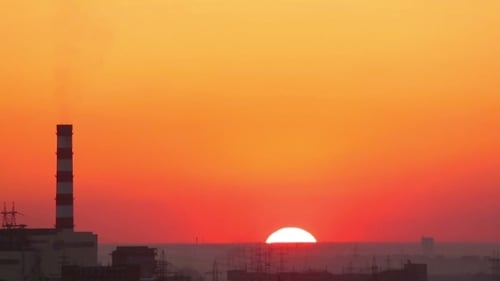 Puesta de sol urbana